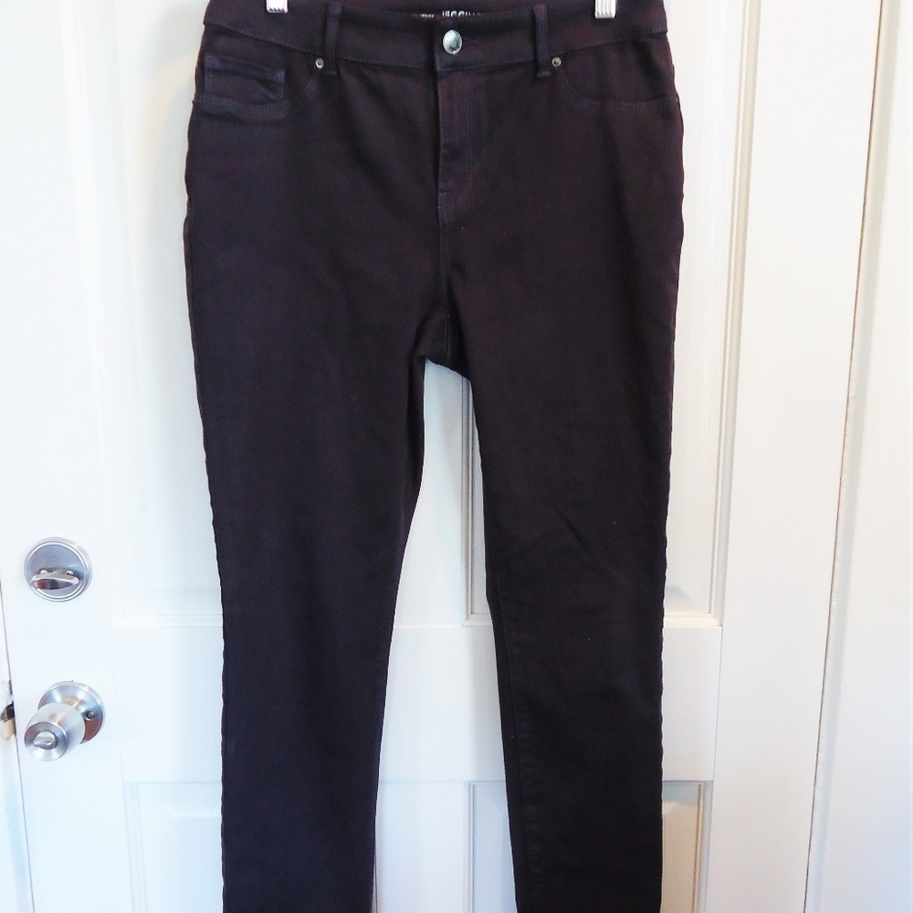 CHICO'S SZ 0 MS 4/6 PLUM COATED JEANS JEGGINGS